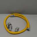 AMI PARTS 48" Flexible Gas Line Kit Yellow Coated, Gas Hose Connector Kit for Dryer, Stove, Water Heater,5/8" OD(1/2" ID) Stainless Steel Gas Line with Connector 1/2" MIP &1/2"FIP & 3/4"MIP Fitting