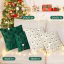 HUGOMOVA Christmas Pillow Covers 18x18 inch Set of 2 Christmas Decorations Soft Plush Faux Fur Wool Beige Xmas Tree Throw Pillow Cases Winter Holiday Decor for Sofa Living Room