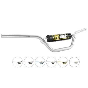 Handlebars 7/8 Inch Universal Mid-Rise Handle Bar with Crossbar Pad Silver