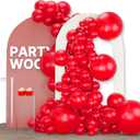 PartyWoo Red Balloons 120 pcs Different Sizes of 18 12 10 5 Inch Red Balloon Arch Kit Garland for Birthday Graduation Bachelorette Citizenship Anniversary Cherry Casino Theme Party Decorations Red-Y57