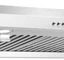 GELINCARE 30 inch Range Hood Under Cabinet ducted -Dual High Performance Motors, 700CFM Ventilation, 3-Speed Exhaust Fan, 2-Piece Baffle Filters,LED Lights,Stainless Steel range vent hood 30 inch