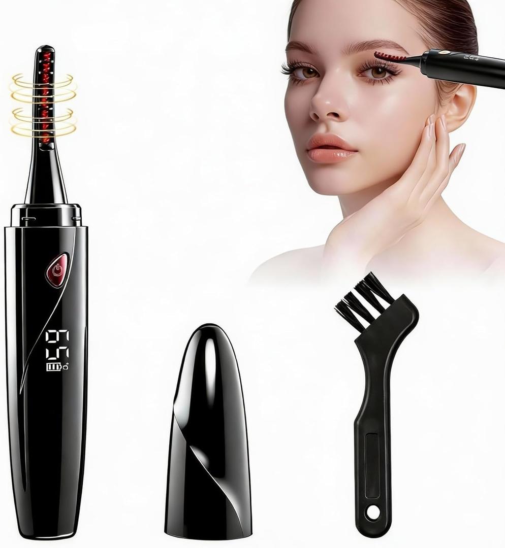 2026 Heated Eyelash CurlerUSB Rechargeable Electric Eyelash Curler Eyelash Curlers Heated 4 Temperature Modes Fast Heat Up Within 3s  24 Hours Long Lasting with Led Display for Women Girls(Black)