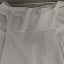 YMDUCH Women's Off Shoulder High Split Long Formal Party Dress Evening Gown White, Large