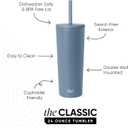 Simple Modern Classic Tumbler with Straw Lid | Insulated Iced Coffee Cup Reusable Stainless Steel Water Bottle Travel Mug | Gifts for Women Men Her Him | 24oz | Blue Dune