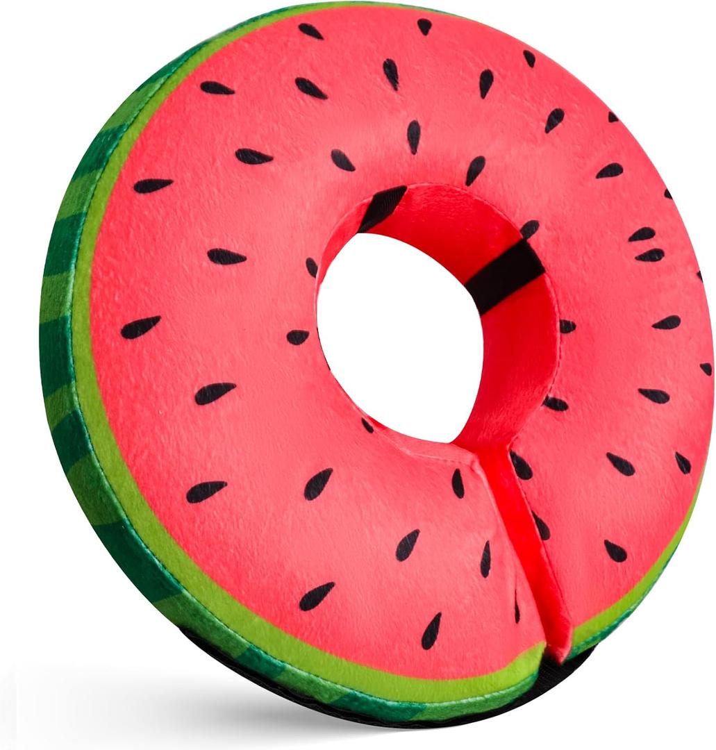 Katoggy Inflatable Dog Cone Collar for After Surgery, Soft Adjustable Blow up Donut E-Collar for Medium Dog and Cats