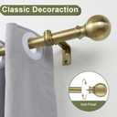 Window Curtain Rods 36 to 72 Inches, 1 Inch Diameter Adjustable Drapery Rod, Decorative Heavy Duty Curtains Rod with Fancy Round Finials for Living Room, Bedroom, Patio, Antique Bronze