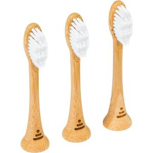 Better & Better Bamboo Sonic Toothbrush Replacement Heads | Replaceable Bamboo Sonic Brush Heads w/Soft, Plant-Based Bristles for High-Polish, Gentle Clean | Whitens Surface Stains & Removes Plaque
