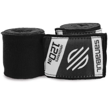 Sanabul Boxing Hand Wraps for Men and Women - Durable, Comfortable and Easy to Wash Wrist Wraps for Boxing, Kickboxing, Muay Thai, MMA, and Martial Arts - Size Color Optional (120 Inch, Black)