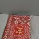 jinchan Knit Look Christmas Rug 2x3 for Entryway Kitchen Small Red Holiday Rug for Porch Bathroom Classic Snowflake Printed Winter Xmas Decor Washable Doormat for Bedroom Non-Slip Ivory on Red