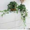 alyptus Fake Pothos Hanging Plants – 33" Set of 2 Faux Ivy Vines with Pots Realistic Silk Devil’s Ivy for Indoor Décor Low Maintenance Artificial House Plants for Home Bathroom or Office - Green