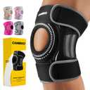 CAMBIVO Elite Motion Series Knee Brace for Women & Men with Side Stabilizers, Patella Knee Brace for Meniscus Tear, Knee Support for Knee Pain Relief, Running, Basketball, Workouts (Black, Large)