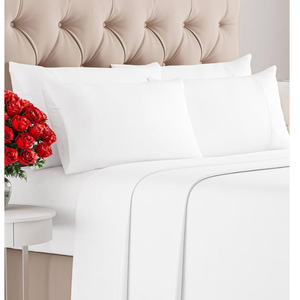 CGK Linens Ultra Soft Microfiber Luxury King Duvet Cover Set in the color White