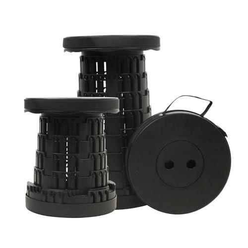 JAEMEYEM Upgraded Collapsible Stool Chair, Folding Stool, Lightweight, Sturdy, Adjustable, Portable, Foldable Seat Stools for Outdoor Camping Fishing Hiking BBQ