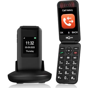 Flip Phones for Seniors2.8+1.5" Flip Phones Unlocked, Large Screen & Font & Buttons,Loud Volume,SOS Button,Speed Dial,Hans-Free,Bluetooth,FM Radio,1400mAh Battery