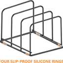 KORRTFID Kitchen Cabinet Organizer - Steel Cookware Rack, Divided Holder with 3 Slots for Skillets, Baking Tray and Chopping Board - Pan Storage (2.2 Inch Width Slots)