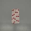 NITITOP Compatible with iPhone 14 Pro Case Aesthetic Cute Bow Knot Cherry Pattern for Women Girls Trendy Bowknot Ribbon Slim Fit TPU Bumper Shockproof Full Camera Protection Cover - White