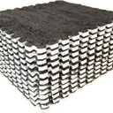 12pcs Interlocking Shaggy Soft EVA Foam Tiled Puzzle Play Mats Protective Floor for Children Kids Room Home Parlor Bedroom (Gray) (Grey)