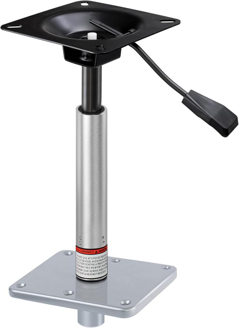 Adjustable Boat Seat Pedestal Kit w/ Lock in 3/4" Pin Post & Power Pedestal Boat Seat Pedestal Seat Mount Base for Marine Fishing Bass, Extension Post Adjustable Height 14 to 19 Inches