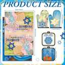 HunnmingRe 6 Pcs Passover Kitchen Accessories Sets Gifts Passover Kitchen Towels Oven Mitts Pot Holders Jewish Seder Decoration Pesach Hostess Gifts for Women Men Cooking Baking Dining Holiday Present