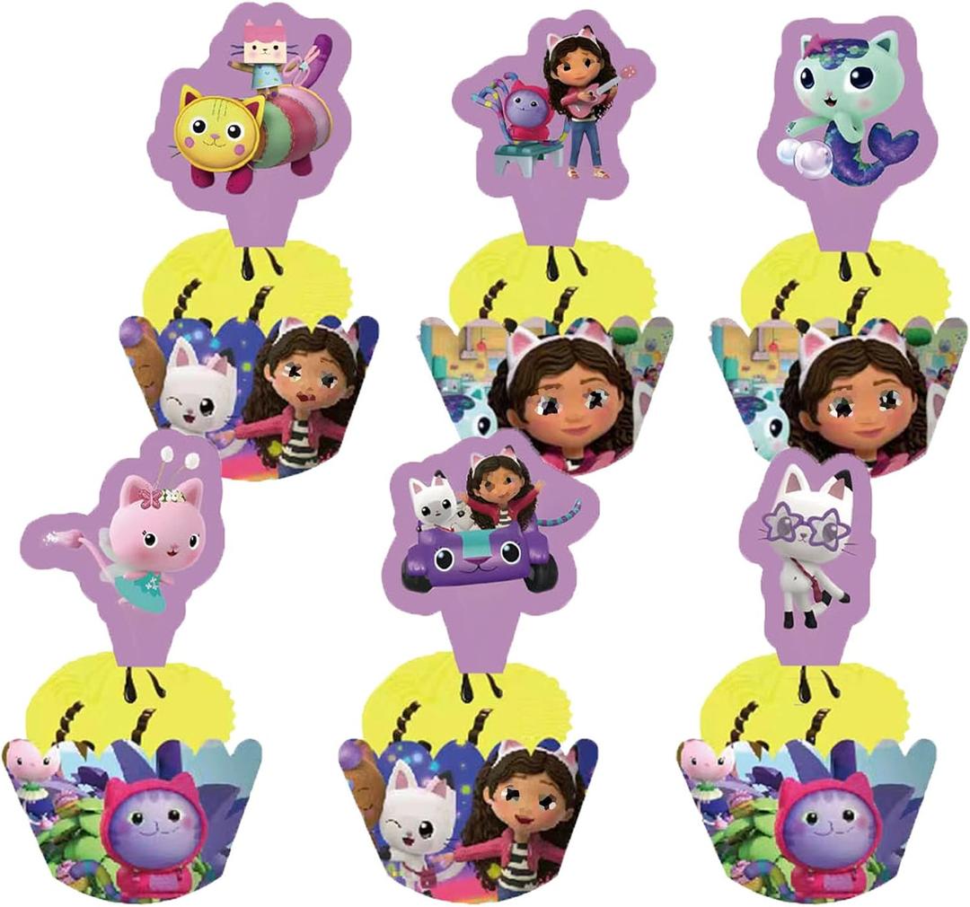 Gabbys Dollhouse Theme Kids Birthday Party Supplies Decorations