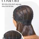 GORGIUS Brown Highlight Bob Lace Front Wig Glueless Straight Short Wigs Upgrade with Human-Hair-Like Sythetic Hair Pre Cut Pre Plucked Side Part Hairline 12 Inch