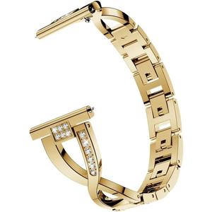18mm 20mm 22mm Metal Strap Women Bracelet For Garmin Vivoactive 4 4S/Venu 3 3S/2 2S/Plus/SQ Replace WatchBand (Gold)