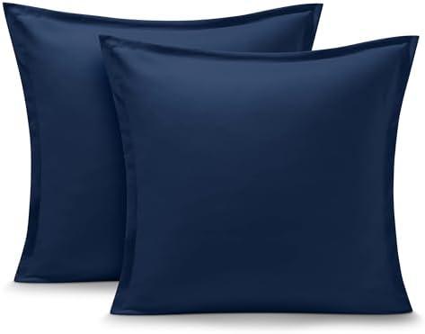 Bare Home Euro Pillow Sham Covers - Set of 2 - Premium 1800 Ultra-Soft Microfiber - Double Brushed - Bed Pillow Shams - Pillows Not Included (Set of 2, Dark Blue)