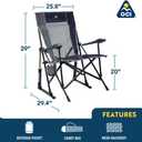 GCI OUTDOOR RoadTrip Rocker Camping Chair | Portable, Folding Rocking Chair with Solid, Durable Armrests, Drink Holder & Comfortable Extended Backrest Indigo Blue