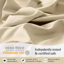 LuxClub 4 PC King Size Sheet Set Deep Pockets 18" Wrinkle Free Cooling Bed Sheets Machine Washable Hotel Bedding Silky Soft - Cream King