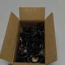 AMZSEVEN 40 Pack Metal Curtain Rings with Clips, Drapery Clips Hooks, Decorative Curtain Rod Clips 1.5 in Interior Diameter, Vintage Black