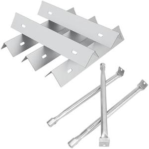 BBQration Grill Parts for Napoleon Rogue 425 Rogue 365 Rogue XT 425 Freestyle 365 425 RXT425SIBPK-1, 5-Pack Heat Plate & 3-Pack Burner Replacement Parts for Napoleon Grill Accessories
