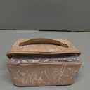 EACHY Travel Makeup Bag, Large Capacity Cosmetic Bags for Women, Waterproof Portable Pouch Open Flat Toiletry Bag Pattern Makeup Bag (F-Brown) (Medium)