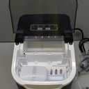 Countertop Ice Maker Machine, 8 Ice Cubes in 6 mins, 26lb/ Day Ice with 2 Sizes- Portable Mini, Energy Saving & Basket/ Scoop for Home/ Party/ Travel/ Camping/ Bar, Black