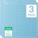 Cricut LightGrip Cutting Mats 12in x 12in, Reusable Cutting Mats for Crafts with Protective Film, Use with Printer Paper, Vellum, Light Cardstock & More for Explore & Maker (3 Count)