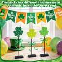 3 Pieces St. Patrick's Day Decorations Green Lucky Tiered Tray Decor, St. Patrick's Table Tray Decor Shamrock Wooden Set, Irish-Themed Shamrock Decor, Shamrocks for Home Decor