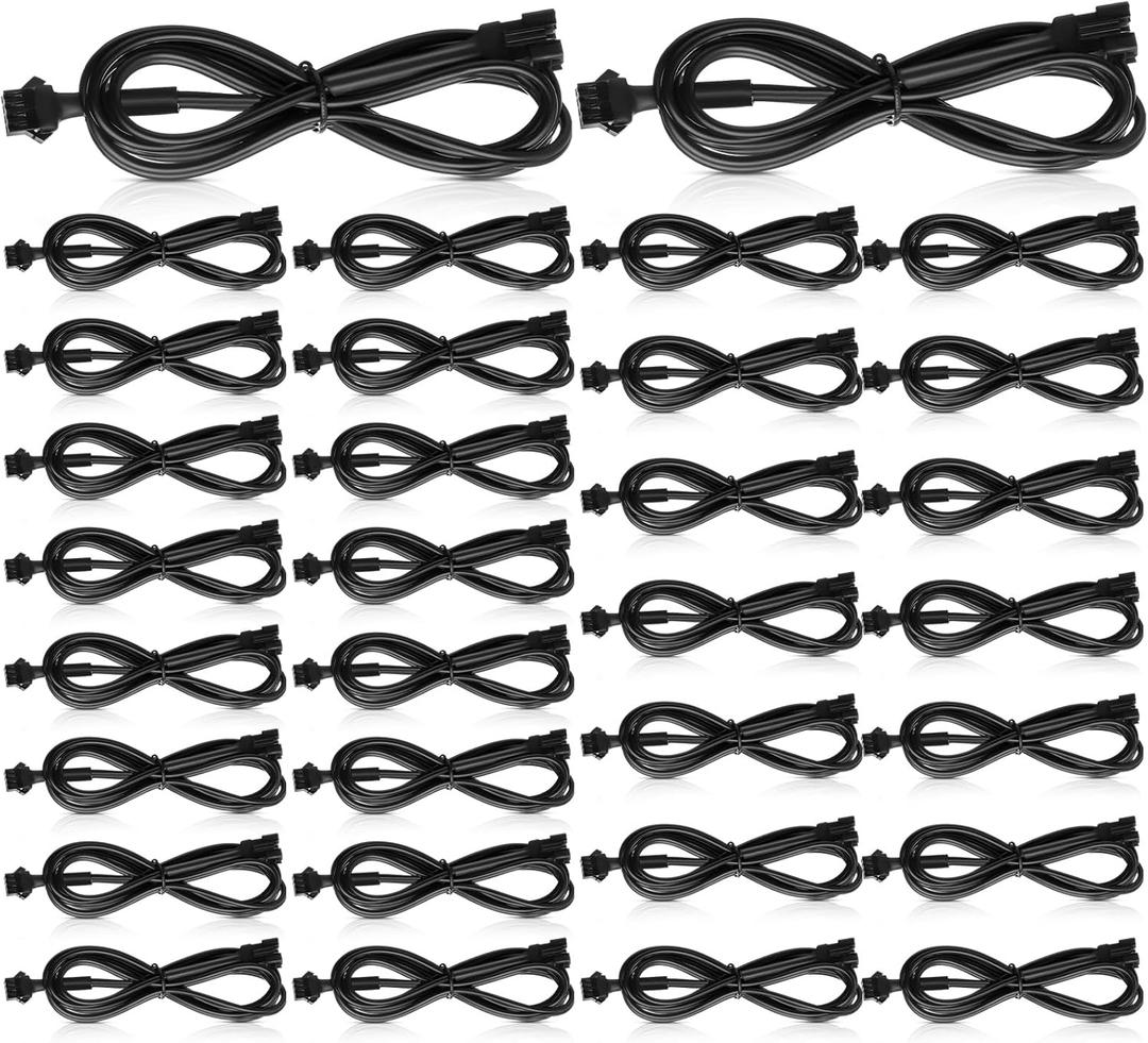 Kanayu 32 Pcs 4 Pin RGB LED Accent Multicolor Light Extension Cable Wire Cord Set for LED Motorcycle ATV Car Multicolor Neon Strip Trucks Rock Light (60 Inch)