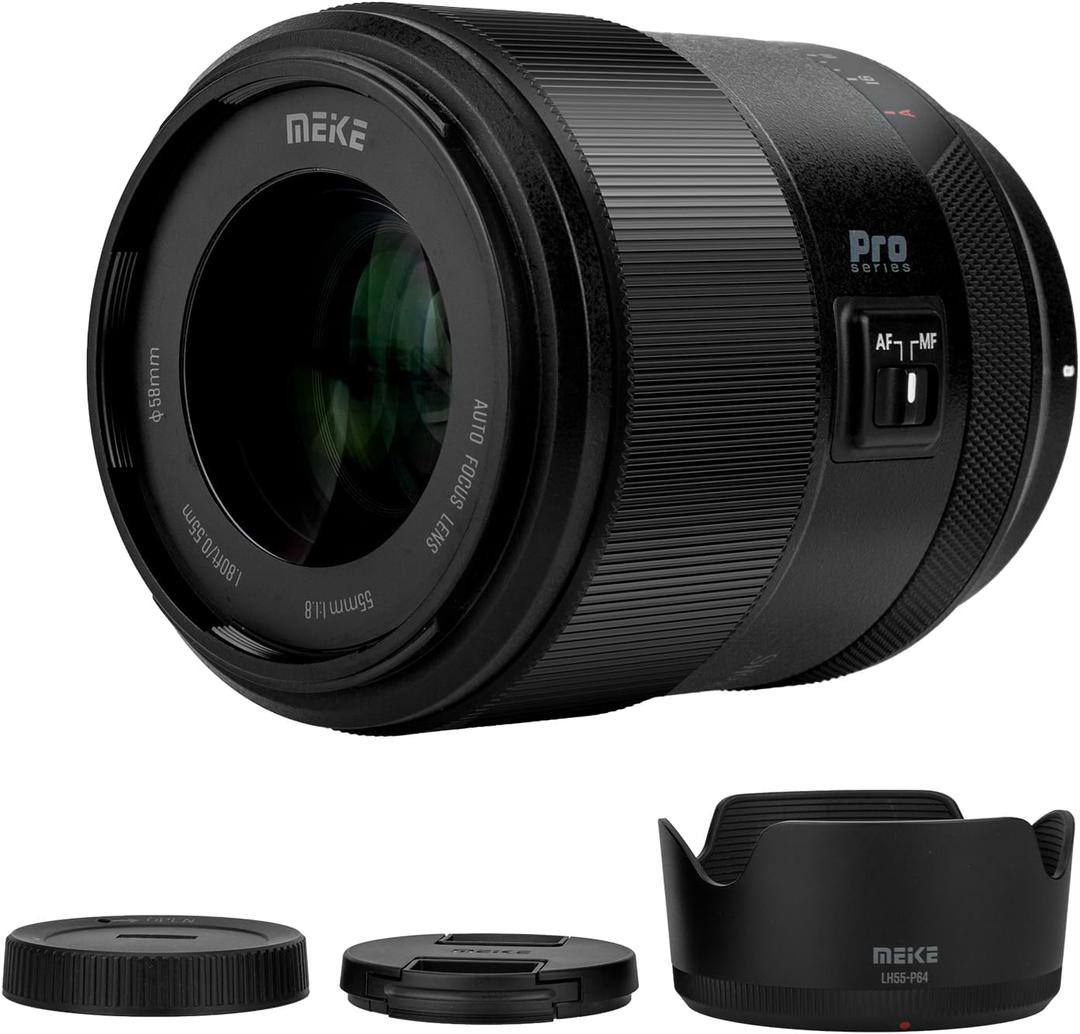 Meike 55mm F1.8 Pro STM Full Frame Autofocus Lens for Sony E-Mount, High Resolution 8K Video Prime Lens, Compatible with A7IV/A7R IV/A7SIII/A9/A7CII (35mm F2.0)