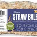 FloraCraft 12 Piece Decorative Straw Bale 1 Inch x 1.25 Inch x 2.5 Inch Natural