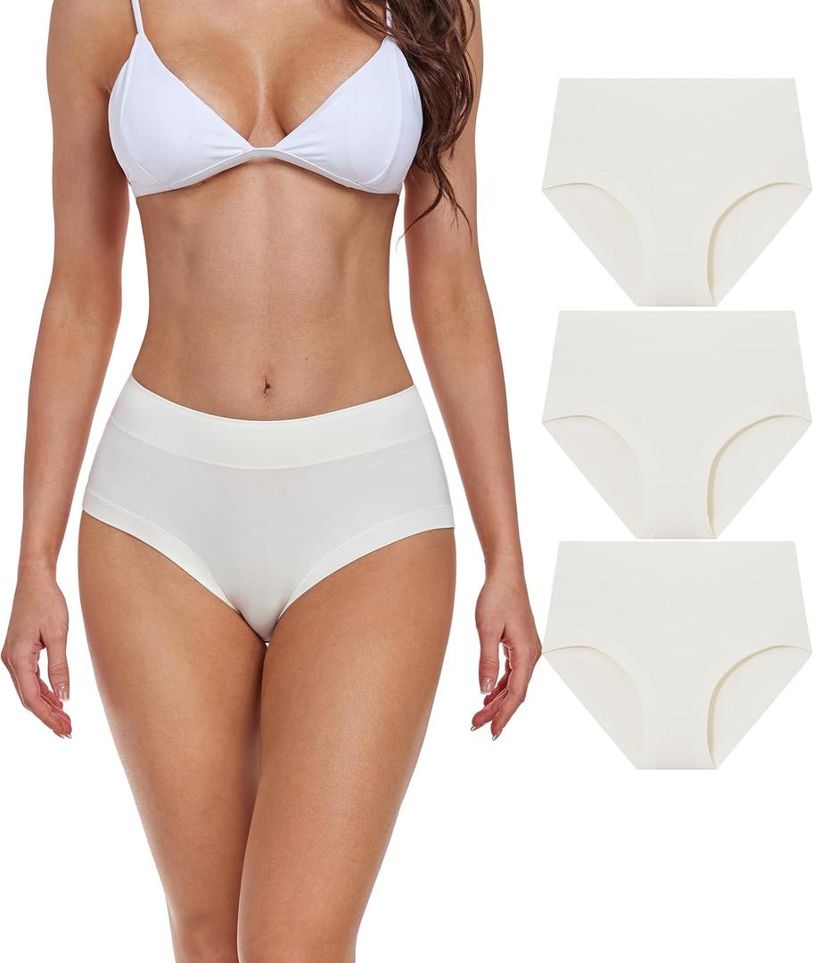 ANLIQI Womens Underwear Pack Bikini Briefs Panties Cotton Modal Moisture Wicking Soft Hipster Undies for Ladies (Small)