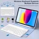 Keyboard Case for iPad (A16) 11th Gen 11 Inch 2025, iPad 10th Generation 10.9 Inch 2022, Detachable Wireless Bluetooth Keyboard with Built-in Left Side Pencil Holder (Sky Blue)