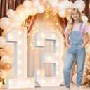 Ledido 4FT Marquee Light Up Numbers 13, Marquee Numbers 4 Feet Tall for Birthday, Anniversary,Graduation Party Decorations,Big 13th Birthday Number for Party Decor,Warm White Large Lighted Number 13