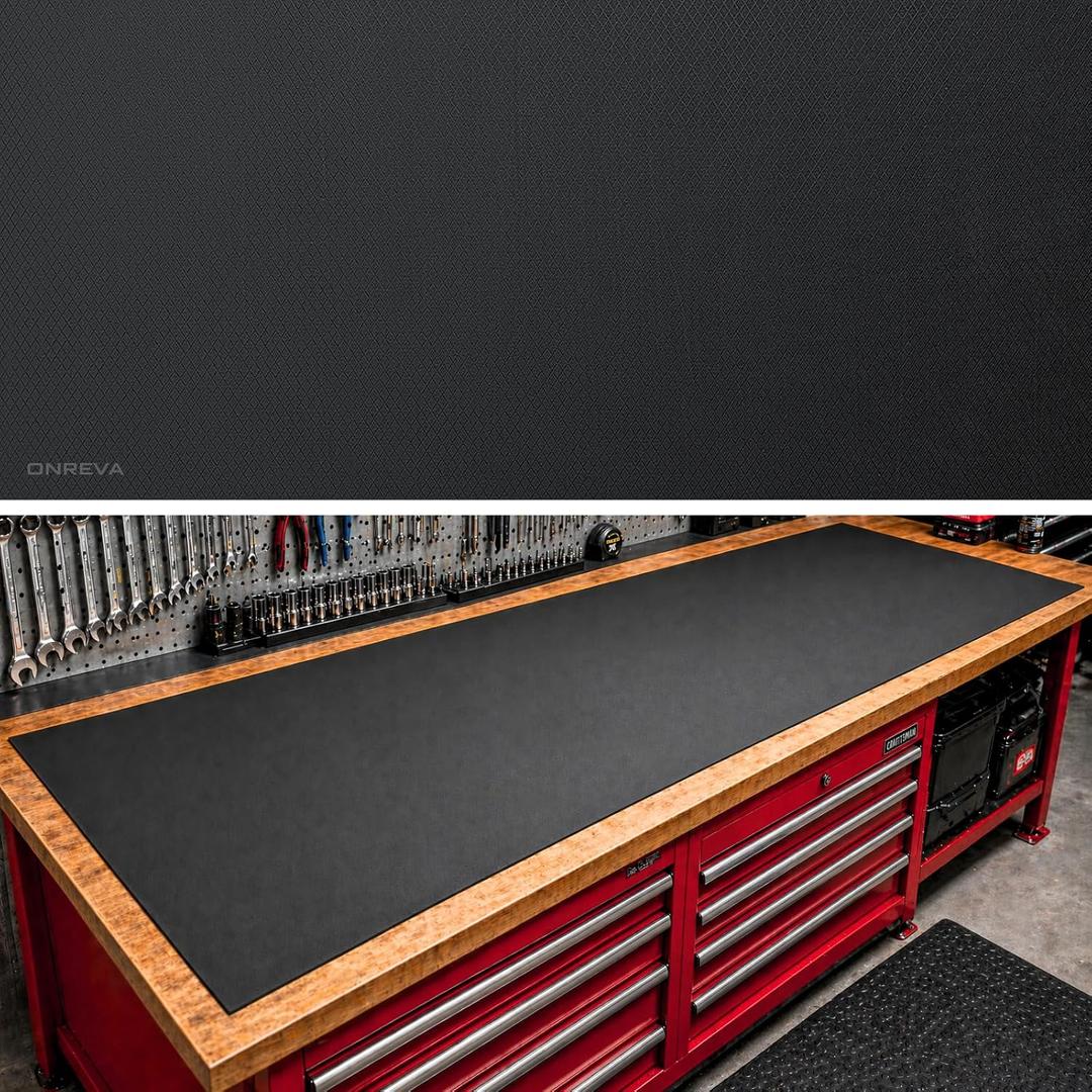 ONREVA Workbench Mat 22X60 Inches, 5mm Thick EVA Rubber Work Mat, Protect Your Work Bench Top, Heavy Duty Non-Slip Pad for Tool Box Top, Table, Tool Station Cover Liner Matt 60"X22"