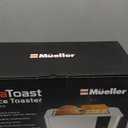 Mueller UltraToast Full Stainless Steel Toaster 4 Slice, Long Extra-Wide Slots for Bagels and Waffles, 6 Browning Levels, LED Display, Cancel/Defrost/Reheat Functions & Removable Tray, Kitchen Gadgets