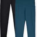Champion Girls' Leggings (X-Large, Ebony/Juniper Blue)
