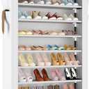 LANTEFUL Shoe Rack with Covers 10 Tier Tall Shoe Rack Organizer Large Capacity Shoe Shelf Storage 40 Pairs Space Saving Free Standing Shoe Storage Organizer for Closet, Entryway, Dorm, White