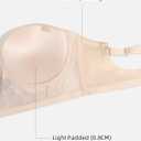 Strapless Longline Bra for Women Convertible Multiway Lace Corset Lift Up Bras Underwired Plus Size (Beige)