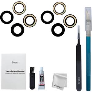 Rear Back Camera Glass Lens Replacement with Pre-Installed Adhesive and Repair Toolkit for iPhone 13 Mini 5.4 Inch & iPhone 13 6.1 Inch (2 Sets)
