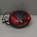 Jensen CD-475GR Portable Sport Stereo Boombox CD Player with AM/FM Radio and Aux Line-in & Headphone Jack (Red)