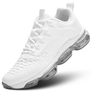Mens Running Shoes Air Low Top Comfort Walking Lace Up Sneakers Breathable Fashion Tennis Sport Gym Fitness Cross Trainers White, 47