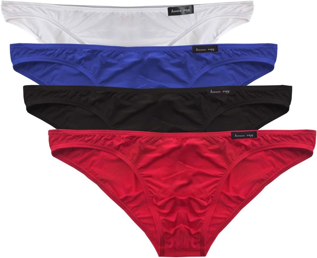 WINDAY Men Briefs Breathable Ice Silk Triangle Bikinis and Briefs D318 (XXXL)